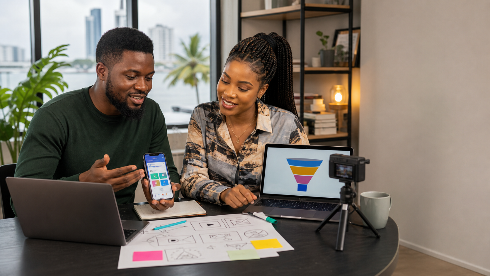Nigerian app founder and creator reviewing a multi-channel app distribution plan