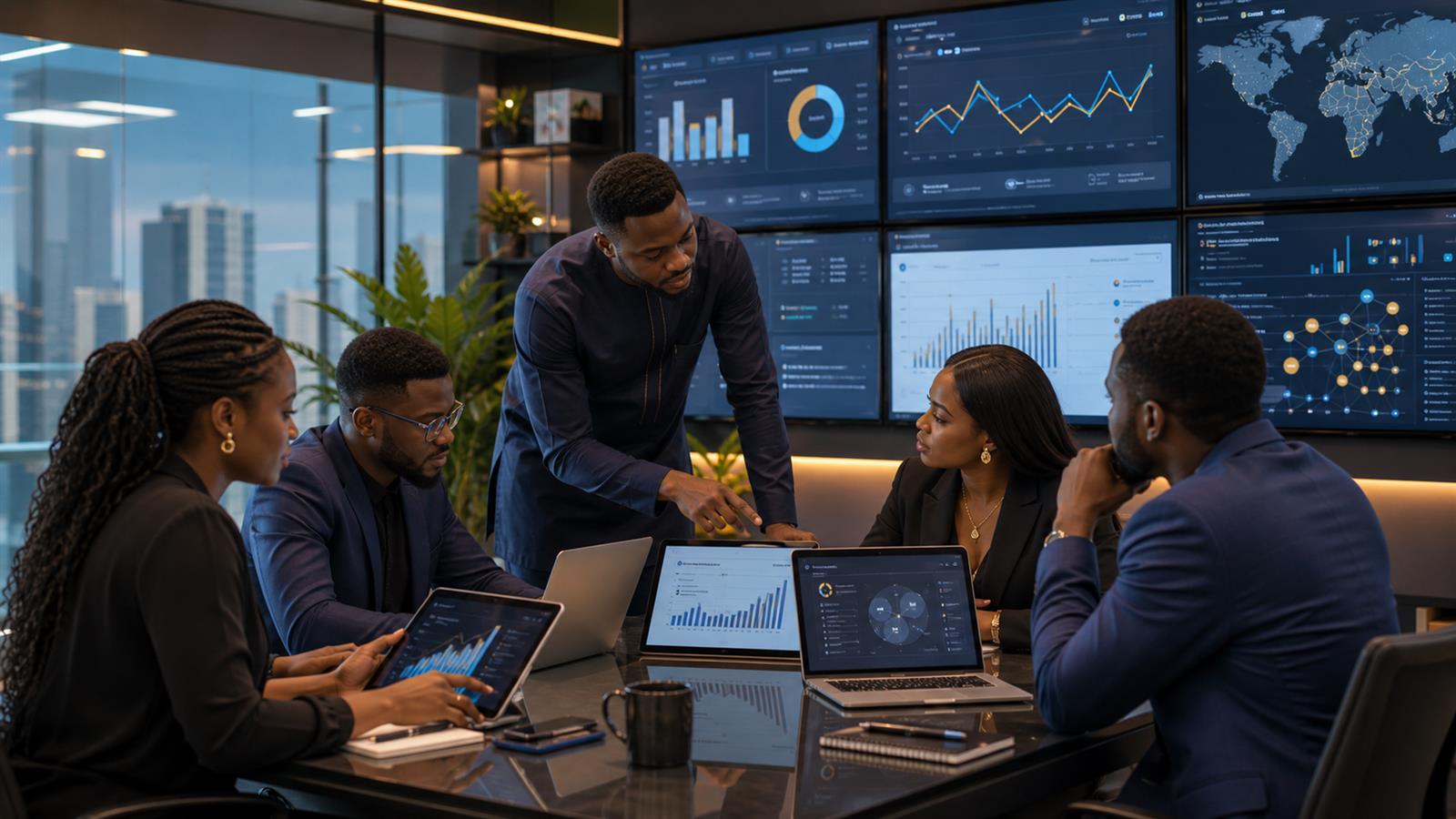 WTB SEO strategy session with Nigerian marketing team and performance dashboards