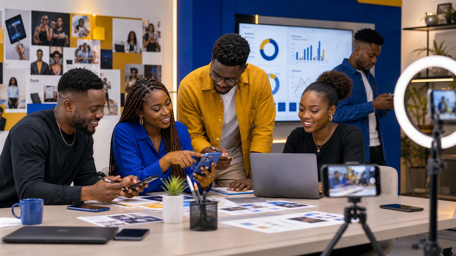 WTB social media marketing team in Lagos planning content and campaigns