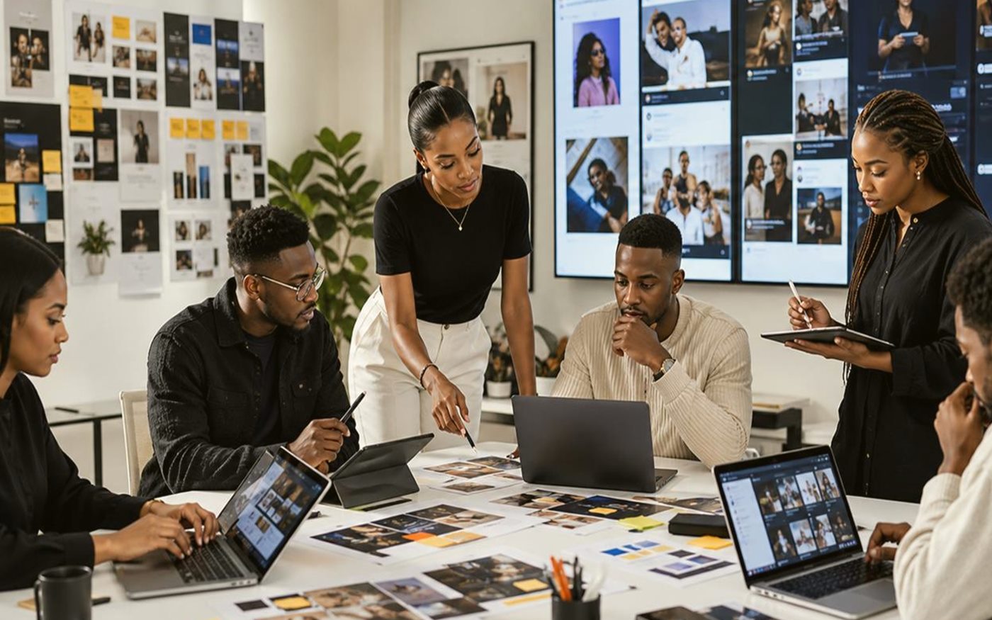 Lagos business owner coordinating email, WhatsApp, and customer follow-up around an automated workflow