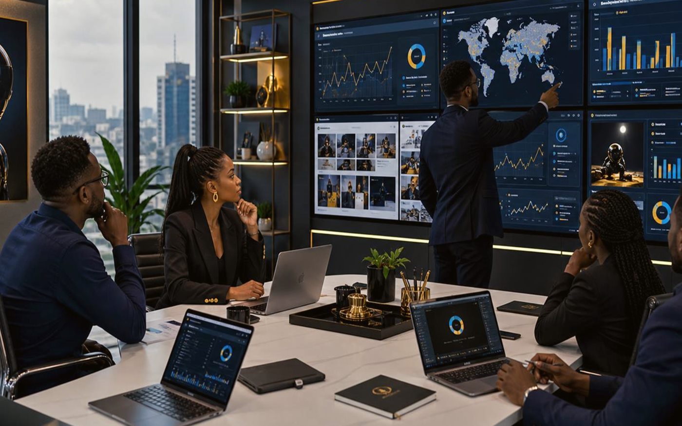 Business owner reviewing digital marketing agency pricing options, campaign plans, and website scope in Lagos